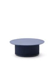 Load image into Gallery viewer, Sedalis outdoor coffee table in aluminium with blue rope cord Ø99 cm