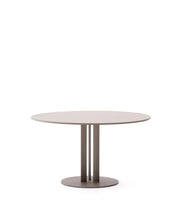 Load image into Gallery viewer, Sedalis round outdoor table in steel with taupe aluminium top Ø120cm