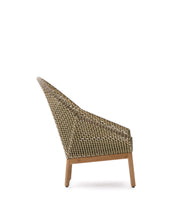 Load image into Gallery viewer, Olbia armchair with high backrest in synthetic rattan and FSC 100% solid teak wood - image 3