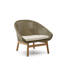 Load image into Gallery viewer, Olbia armchair made of synthetic rattan and FSC 100% solid teak wood