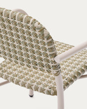 Load image into Gallery viewer, Tuccia stackable chair in aluminium and synthetic rattan in green and beige - image 8