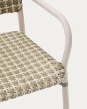 Load image into Gallery viewer, Tuccia stackable chair in aluminium and synthetic rattan in green and beige - image 9