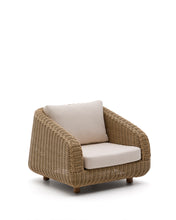Load image into Gallery viewer, Meria armchair in synthetic rattan with FSC 100% solid acacia wood legs
