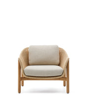 Load image into Gallery viewer, Galea armchair in FSC 100% solid teak wood and synthetic rattan - image 3