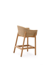 Load image into Gallery viewer, Galea stool in FSC 100% solid teak wood and synthetic rattan 65cm - image 4