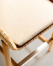 Load image into Gallery viewer, Galea stool in FSC 100% solid teak wood and synthetic rattan 65cm - image 10