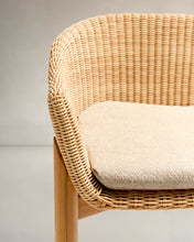 Load image into Gallery viewer, Galea stool in FSC 100% solid teak wood and synthetic rattan 65cm - image 12