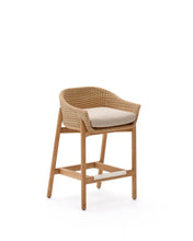 Load image into Gallery viewer, Galea stool in FSC 100% solid teak wood and synthetic rattan 75cm
