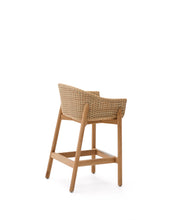Load image into Gallery viewer, Galea stool in FSC 100% solid teak wood and synthetic rattan 75cm - image 5