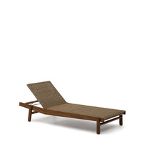 Load image into Gallery viewer, Itani sun lounger in FSC 100% solid acacia wood and synthetic rattan