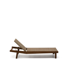 Load image into Gallery viewer, Itani sun lounger in FSC 100% solid acacia wood and synthetic rattan - image 3