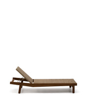 Load image into Gallery viewer, Itani sun lounger in FSC 100% solid acacia wood and synthetic rattan - image 4