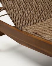 Load image into Gallery viewer, Itani sun lounger in FSC 100% solid acacia wood and synthetic rattan - image 9