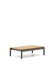 Load image into Gallery viewer, Sorells coffee table in green aluminum and teak wood 52,4 x 91 cm FSC 100% - image 2
