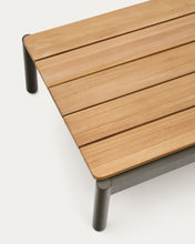 Load image into Gallery viewer, Sorells coffee table in green aluminum and teak wood 52,4 x 91 cm FSC 100% - image 5