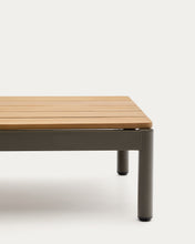 Load image into Gallery viewer, Sorells coffee table in green aluminum and teak wood 52,4 x 91 cm FSC 100% - image 6