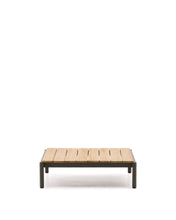 Load image into Gallery viewer, Sorells coffee table in green aluminum and teak wood 89 x 91 cm FSC 100%