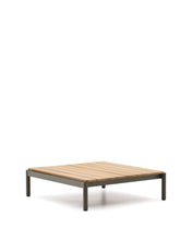 Load image into Gallery viewer, Sorells coffee table in green aluminum and teak wood 89 x 91 cm FSC 100% - image 2