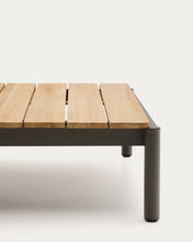 Load image into Gallery viewer, Sorells coffee table in green aluminum and teak wood 89 x 91 cm FSC 100% - image 7