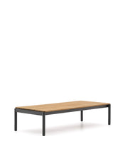 Load image into Gallery viewer, Sorells coffee table in gray aluminum and teak wood 63 x 144,6 cm FSC 100% - image 2