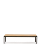 Load image into Gallery viewer, Sorells coffee table in green aluminum and teak wood 63 x 144,6 cm FSC 100%