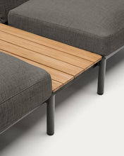 Load image into Gallery viewer, Sorells outdoor modular 5-seater corner sofa with grey upholstery and grey aluminium with teak tables 277 x 446cm FSC 100% - image 10