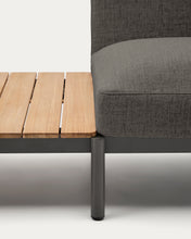 Load image into Gallery viewer, Sorells outdoor modular 5-seater corner sofa with grey upholstery and grey aluminium with teak tables 277 x 446cm FSC 100% - image 15