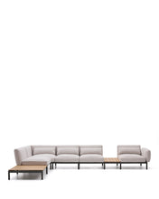 Load image into Gallery viewer, Sorells outdoor modular 5-seater corner sofa with beige upholstery and grey aluminium with teak tables 277 x 446cm FSC 100% - image 3