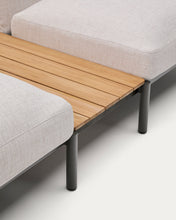 Load image into Gallery viewer, Sorells outdoor modular 5-seater corner sofa with beige upholstery and grey aluminium with teak tables 277 x 446cm FSC 100% - image 9