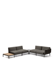 Load image into Gallery viewer, Sorells outdoor modular 4-seater corner sofa with grey upholstery and grey aluminium with teak table 353 x 316.5cm FSC 100% - image 2