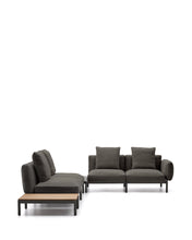 Load image into Gallery viewer, Sorells outdoor modular 4-seater corner sofa with grey upholstery and grey aluminium with teak table 353 x 316.5cm FSC 100% - image 5