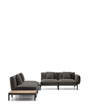 Load image into Gallery viewer, Sorells outdoor modular 4-seater corner sofa with grey upholstery and grey aluminium with teak table 353 x 316.5cm FSC 100% - image 6