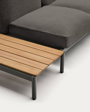 Load image into Gallery viewer, Sorells outdoor modular 4-seater corner sofa with grey upholstery and grey aluminium with teak table 353 x 316.5cm FSC 100% - image 7