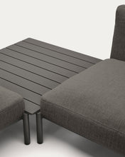 Load image into Gallery viewer, Sorells outdoor modular 4-seater corner sofa with grey upholstery and grey aluminium with teak table 353 x 316.5cm FSC 100% - image 8