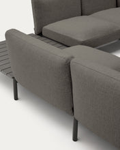 Load image into Gallery viewer, Sorells outdoor modular 4-seater corner sofa with grey upholstery and grey aluminium with teak table 353 x 316.5cm FSC 100% - image 9