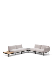 Load image into Gallery viewer, Sorells outdoor modular 4-seater corner sofa with beige upholstery and grey aluminium with teak table 353 x 316.5cm FSC 100% - image 2