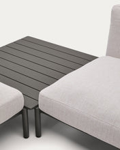Load image into Gallery viewer, Sorells outdoor modular 4-seater corner sofa with beige upholstery and grey aluminium with teak table 353 x 316.5cm FSC 100% - image 9