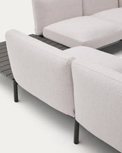 Load image into Gallery viewer, Sorells outdoor modular 4-seater corner sofa with beige upholstery and grey aluminium with teak table 353 x 316.5cm FSC 100% - image 10