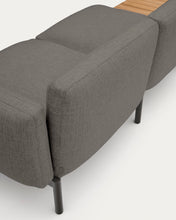 Load image into Gallery viewer, Sorells outdoor modular 3-seater sofa with grey upholstery and grey aluminium with teak table 341 x 113cm FSC 100% - image 8