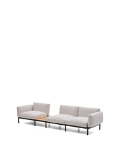 Load image into Gallery viewer, Sorells outdoor modular 3-seater sofa with beige upholstery and grey aluminium with teak table 341 x 113cm FSC 100% - image 2