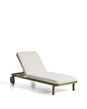 Load image into Gallery viewer, Kionia green aluminium sun lounger.