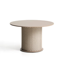 Load image into Gallery viewer, Sedalis taupe outdoor table in aluminium and rope cord Ø120cm