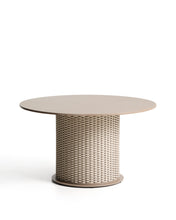 Load image into Gallery viewer, Sedalis taupe outdoor table in aluminium and rope cord Ø135cm