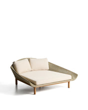 Load image into Gallery viewer, Olbia double sun lounger in synthetic rattan and FSC 100% solid teak wood