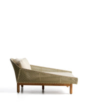 Load image into Gallery viewer, Olbia double sun lounger in synthetic rattan and FSC 100% solid teak wood - image 2