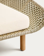 Load image into Gallery viewer, Olbia double sun lounger in synthetic rattan and FSC 100% solid teak wood - image 7