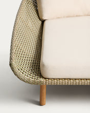 Load image into Gallery viewer, Olbia double sun lounger in synthetic rattan and FSC 100% solid teak wood - image 8