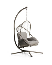 Load image into Gallery viewer, Livadi hanging armchair in steel and taupe rope cord