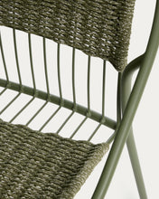 Load image into Gallery viewer, Atrani stackable outdoor chair in galvanised steel and green rope - image 11