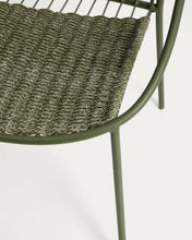 Load image into Gallery viewer, Atrani stackable outdoor chair in galvanised steel and green rope - image 12